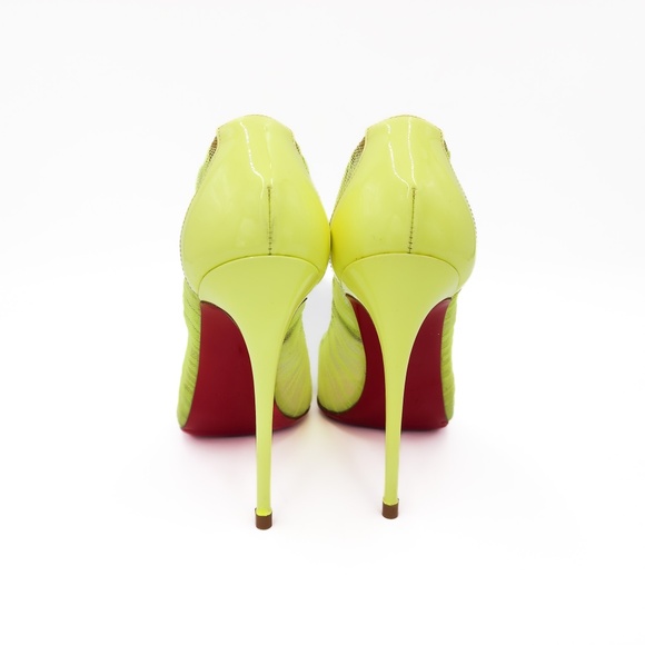 Christian Louboutin Neon Yellow Tulle Mesh Pumps Heels EU 37 - Picture 6 of 9